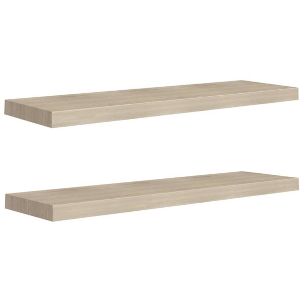 vidaXL Floating Wall Shelves 2 pcs Oak 35.4"x9.3"x1.5" MDF - Image 2