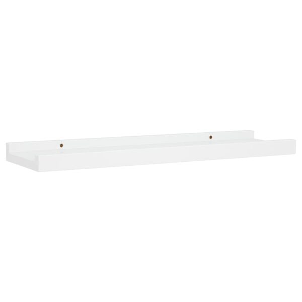 vidaXL Picture Frame Ledge Shelves 2 pcs White 15.7"x3.5"x1.2" MDF - Image 3