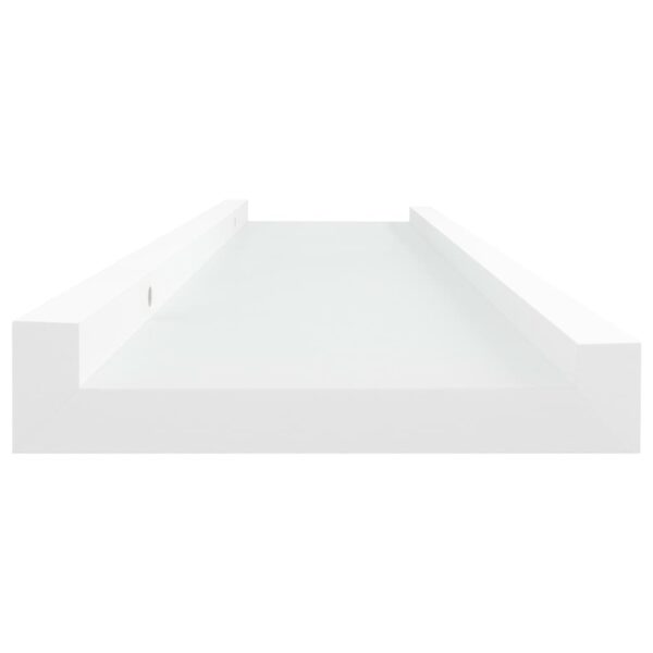 vidaXL Picture Frame Ledge Shelves 2 pcs White 15.7"x3.5"x1.2" MDF - Image 5