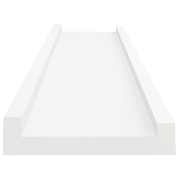 vidaXL Picture Frame Ledge Shelves 2 pcs White 15.7"x3.5"x1.2" MDF - Image 6