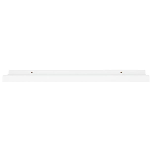 vidaXL Picture Frame Ledge Shelves 2 pcs White 23.6"x3.5"x1.2" MDF - Image 4