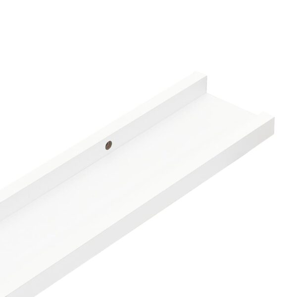 vidaXL Picture Frame Ledge Shelves 2 pcs White 23.6"x3.5"x1.2" MDF - Image 7