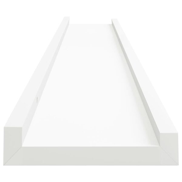 vidaXL Picture Frame Ledge Shelves 2 pcs White 31.5"x3.5"x1.2" MDF - Image 5