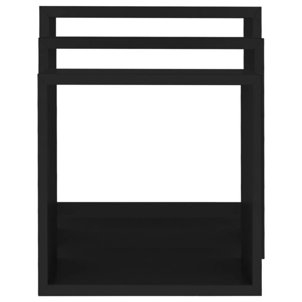 vidaXL Wall Cube Shelves 3 pcs Black MDF - Image 5