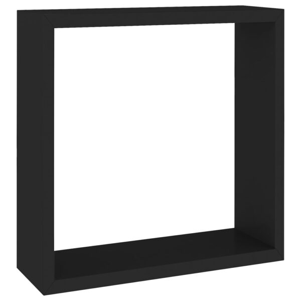 vidaXL Wall Cube Shelves 3 pcs Black MDF - Image 6