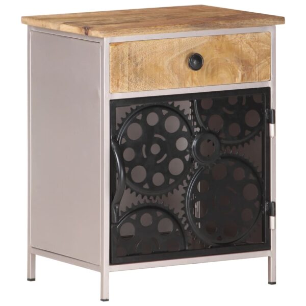 vidaXL Bedside Cabinet 15.7"x11.8"x19.7" Rough Mango Wood