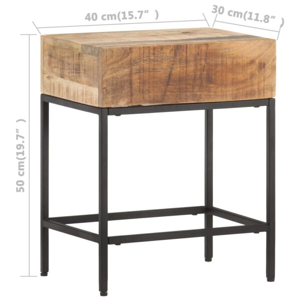 vidaXL Side Table 15.7"x11.8"x19.7" Solid Rough Mango Wood - Image 5