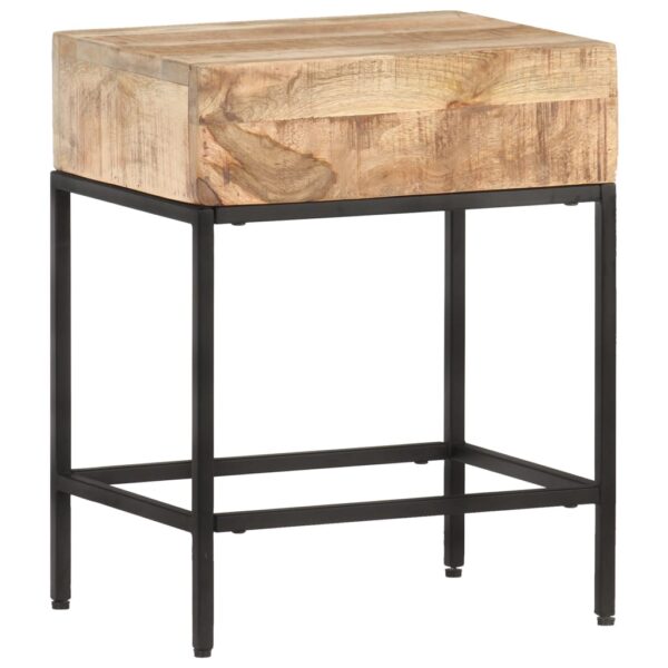 vidaXL Side Table 15.7"x11.8"x19.7" Solid Rough Mango Wood - Image 10