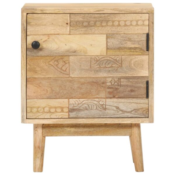 vidaXL Bedside Cabinet 15.7"x11.8"x19.7" Solid Mango Wood - Image 2