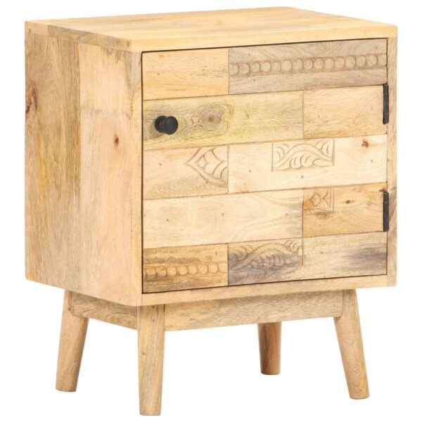 vidaXL Bedside Cabinet 15.7"x11.8"x19.7" Solid Mango Wood - Image 8