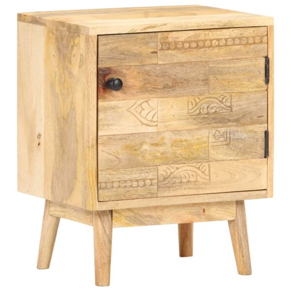 vidaXL Bedside Cabinet 15.7"x11.8"x19.7" Solid Mango Wood - Image 10