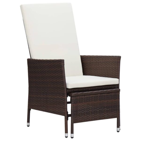 vidaXL 2 Piece Patio Lounge Set with Cushions Poly Rattan Brown - Image 2