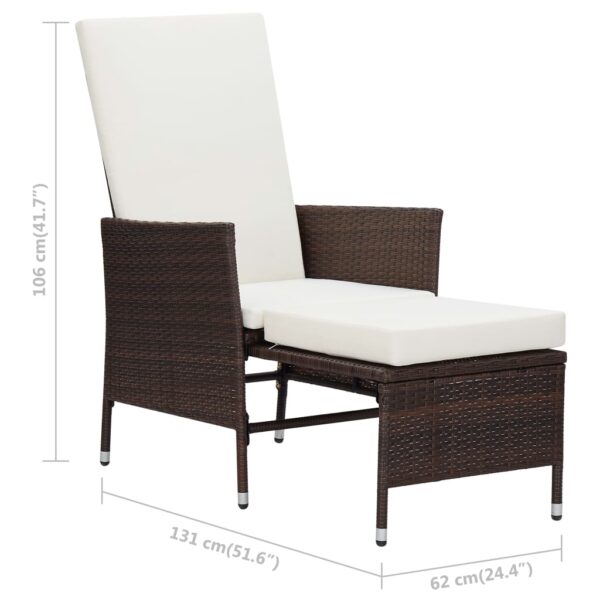 vidaXL 2 Piece Patio Lounge Set with Cushions Poly Rattan Brown - Image 11