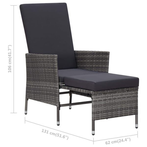 vidaXL 2 Piece Patio Lounge Set with Cushions Poly Rattan Gray - Image 11