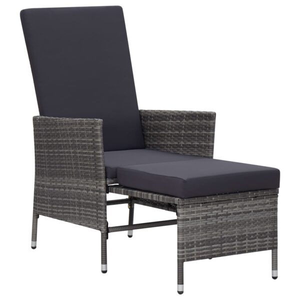 vidaXL 2 Piece Patio Lounge Set with Cushions Poly Rattan Gray - Image 3