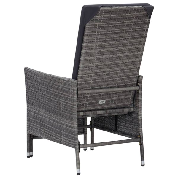 vidaXL 2 Piece Patio Lounge Set with Cushions Poly Rattan Gray - Image 7