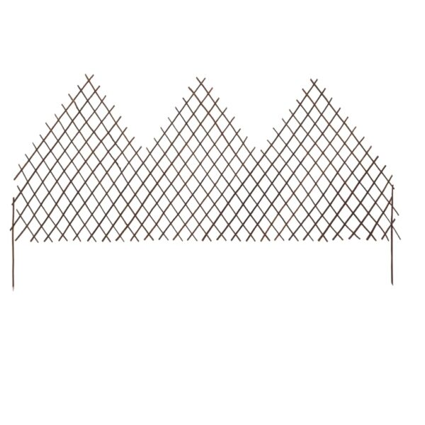 vidaXL Garden Trellis Fences 5 pcs 66.9"x41.3" Willow - Image 2