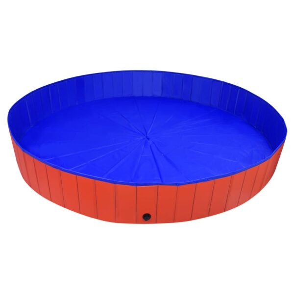 vidaXL Foldable Dog Swimming Pool Red 118.1"x15.7" PVC - Image 4