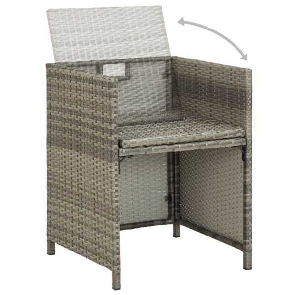 vidaXL Patio Chairs 2 pcs with Cushions Poly Rattan Gray - Image 4