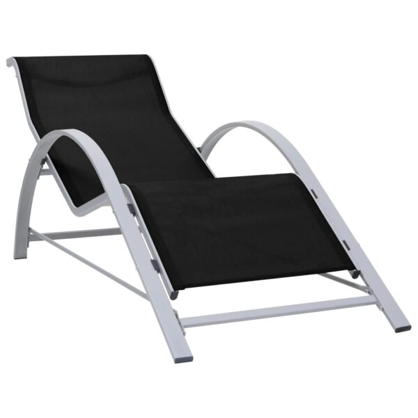 vidaXL Sunlounger Textilene and Aluminum Black