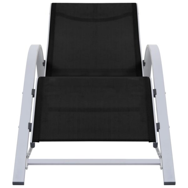 vidaXL Sunlounger Textilene and Aluminum Black - Image 2