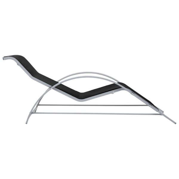 vidaXL Sunlounger Textilene and Aluminum Black - Image 3