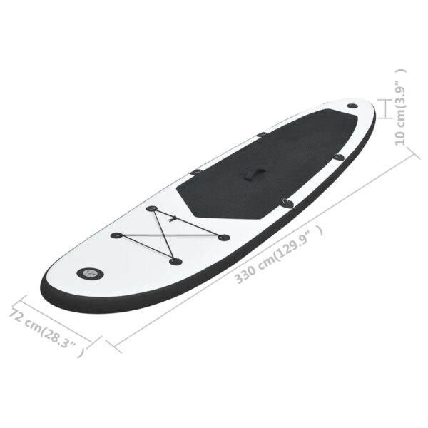 vidaXL Inflatable Stand Up Paddleboard Set Black and White - Image 9