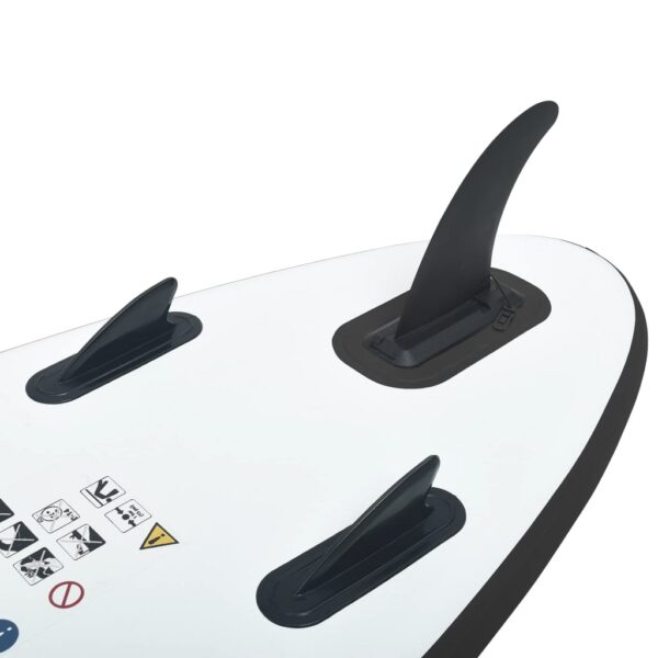 vidaXL Inflatable Stand up Paddle Board Set Black and White - Image 7