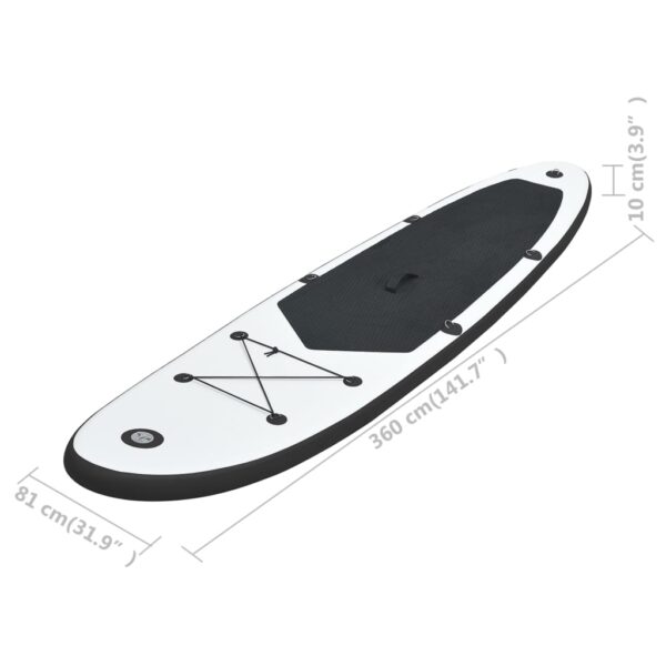 vidaXL Inflatable Stand up Paddle Board Set Black and White - Image 9