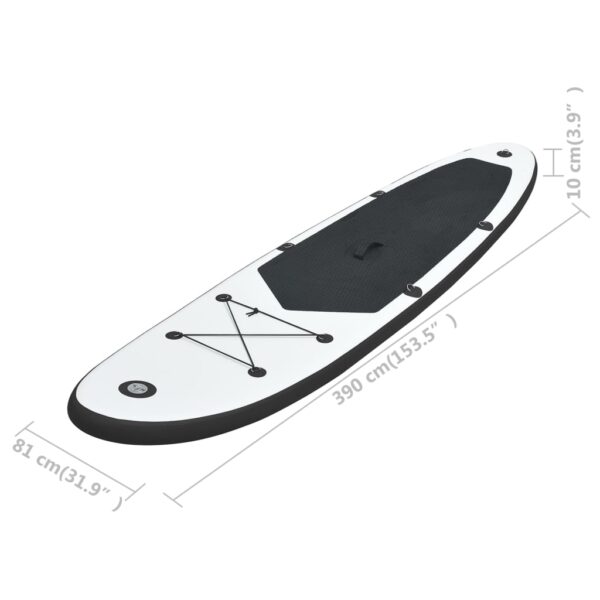 vidaXL Inflatable Stand Up Paddle Board Set Black and White - Image 9