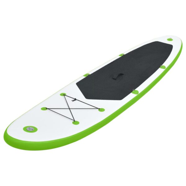 vidaXL Inflatable Stand Up Paddleboard Set Green and White - Image 2