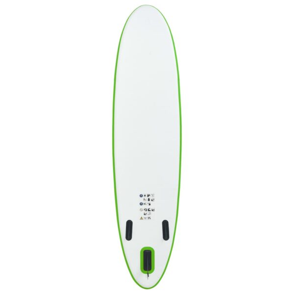 vidaXL Inflatable Stand Up Paddleboard Set Green and White - Image 4