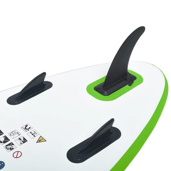 vidaXL Inflatable Stand Up Paddleboard Set Green and White - Image 5