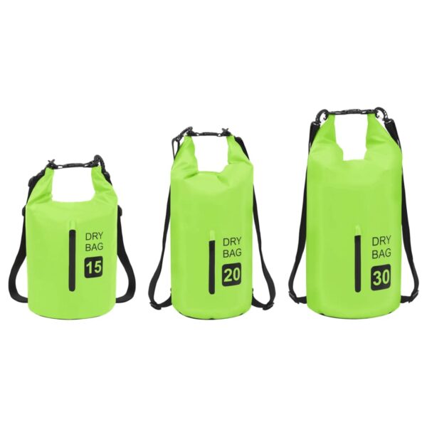 vidaXL Dry Bag with Zipper Green 4 gal PVC - Image 8