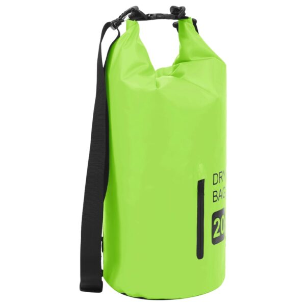 vidaXL Dry Bag with Zipper Green 5.3 gal PVC