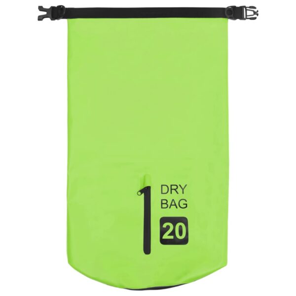 vidaXL Dry Bag with Zipper Green 5.3 gal PVC - Image 3