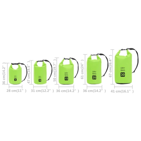 vidaXL Dry Bag Green 1.3 gal PVC - Image 10