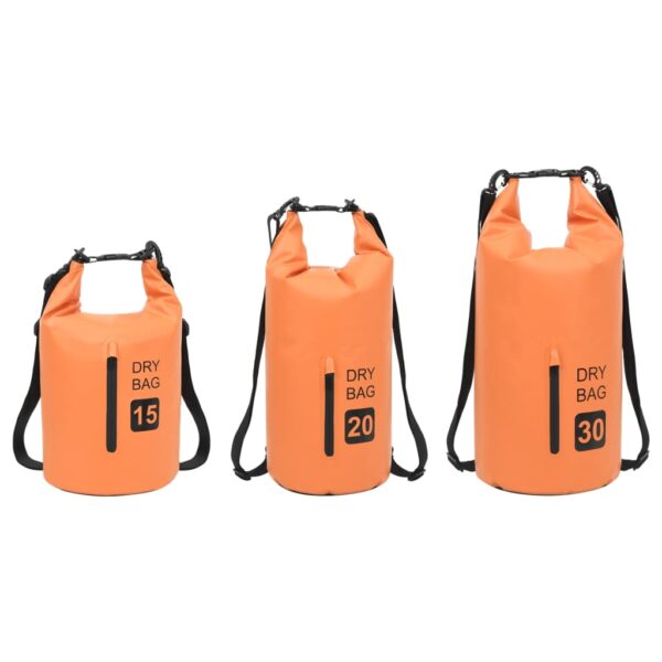 vidaXL Dry Bag with Zipper Orange 4 gal PVC - Image 8