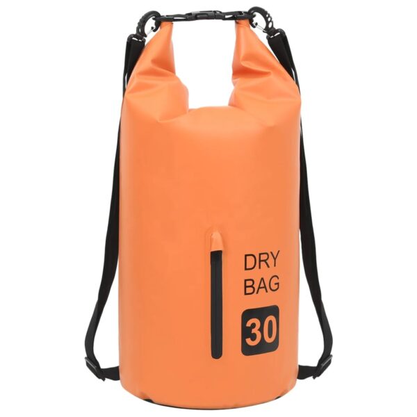 vidaXL Dry Bag with Zipper Orange 7.9 gal PVC - Image 2