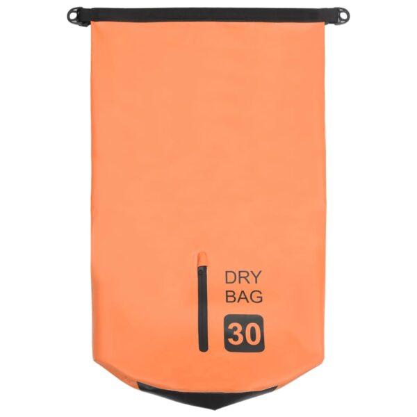 vidaXL Dry Bag with Zipper Orange 7.9 gal PVC - Image 3