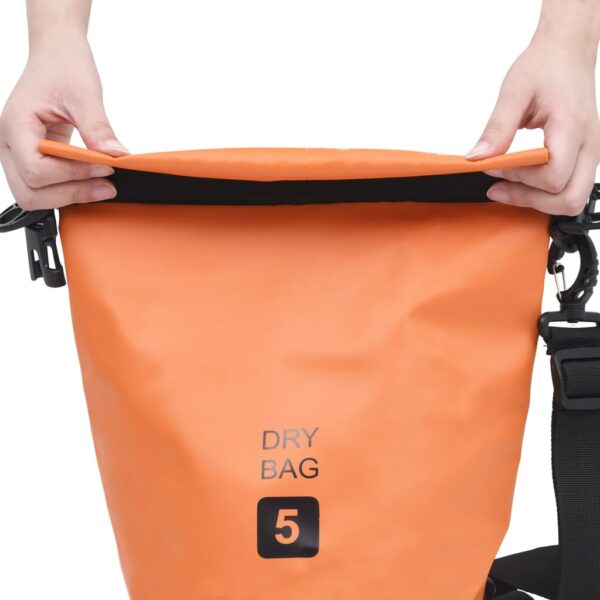 vidaXL Dry Bag Orange 1.3 gal PVC - Image 2