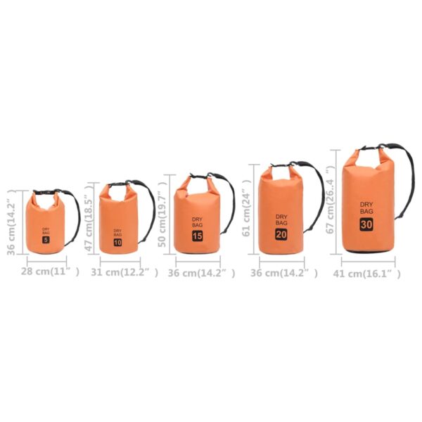 vidaXL Dry Bag Orange 1.3 gal PVC - Image 10