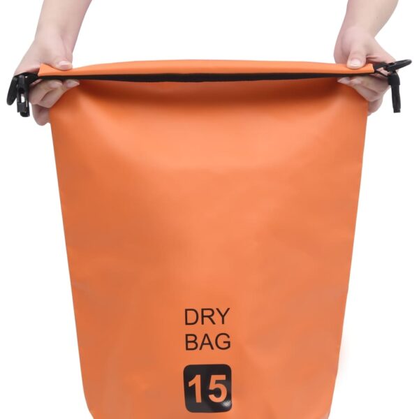 vidaXL Dry Bag Orange 4 gal PVC - Image 2