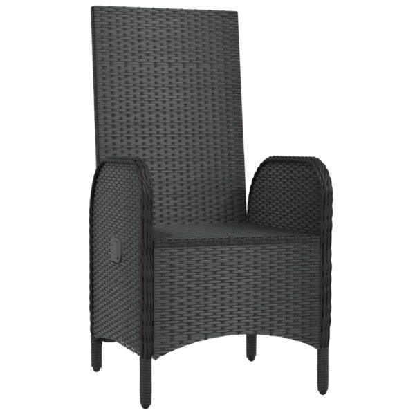 vidaXL Patio Chairs 2 pcs Poly Rattan Black - Image 4