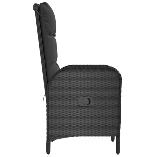 vidaXL Patio Chairs 2 pcs Poly Rattan Black - Image 6