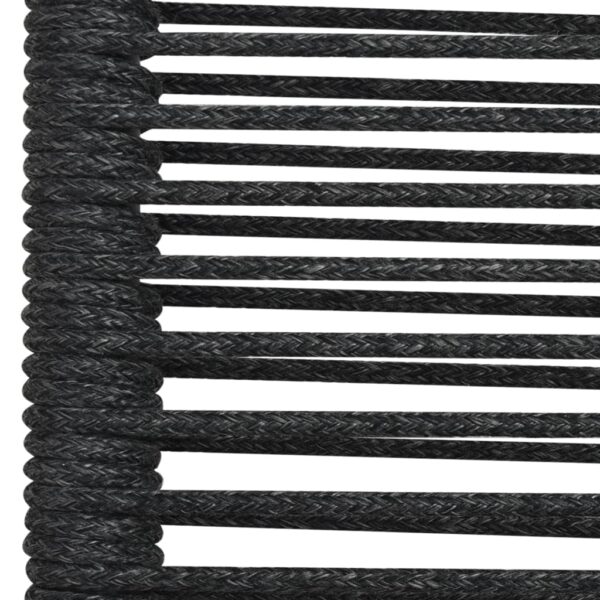 vidaXL Patio Chairs 4 pcs Cotton Rope and Steel Black - Image 6