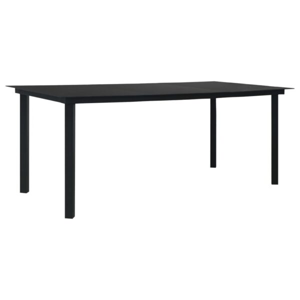 vidaXL Patio Dining Table Black 74.8"x35.4"x29.1" Steel and Glass