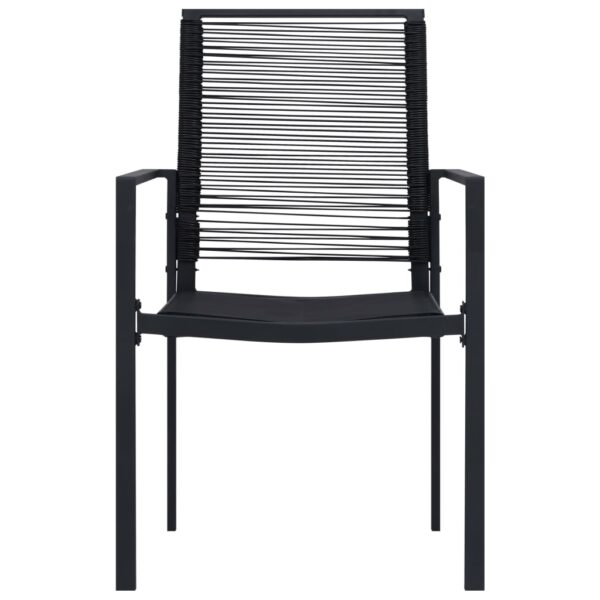 vidaXL Patio Chairs 4 pcs PVC Rattan Black - Image 3