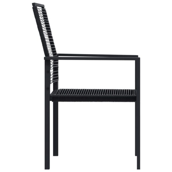 vidaXL Patio Chairs 4 pcs PVC Rattan Black - Image 4