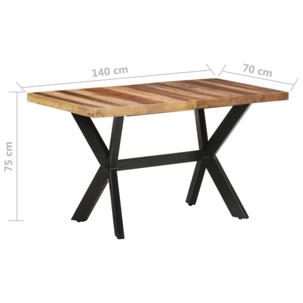 vidaXL Dining Table 55.1"x27.6"x29.5" Solid Wood with Honey Finish - Image 6